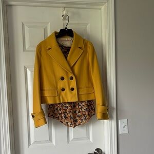 Anthropologie Yellow Blazer with Classic Lapel
